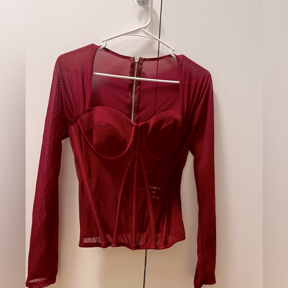 Red long sleeve corset (PERFECT FOR VALENTINES DAY!!!)